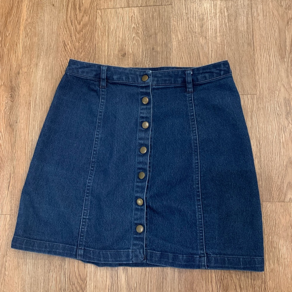 Denim Button-up Skirt